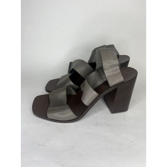 Boemos Sandals Women Size 37 US 7 Gray Leather Sling Back - Picture 7 of 13